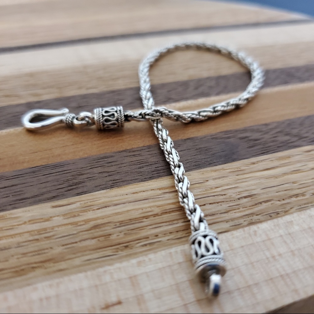 Sterling Silver Bracelet Bali-Style (Best Fits 8” Wrist)